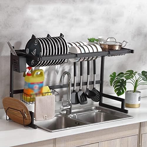 Escurridor de Platos Metal Negro 32x50x84cm KC-30695 Selecto