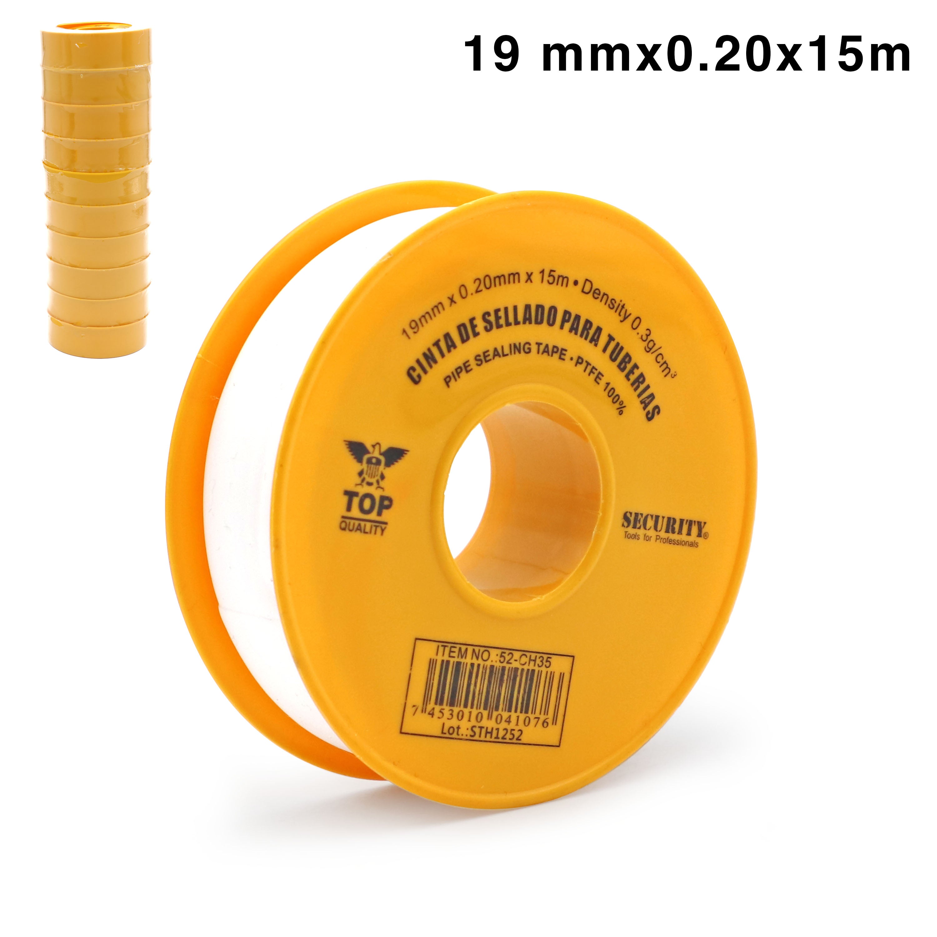 Cinta de Teflón 19mm 0.20x15m Security 52-CH35 SECURITY
