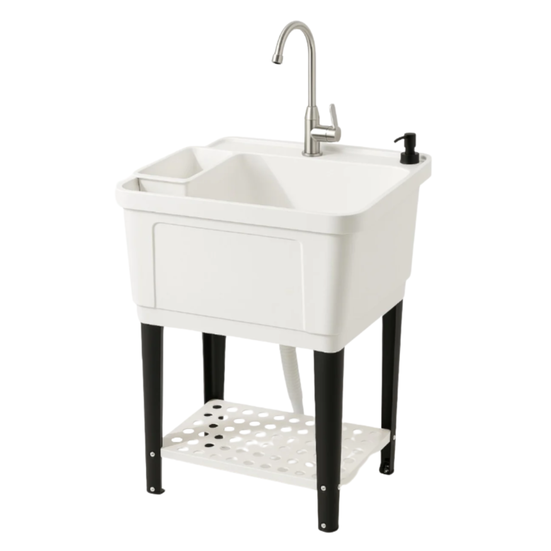 Tina PVC de Lavandería Plástico Blanco 49.5x53x38cm 146-1001W