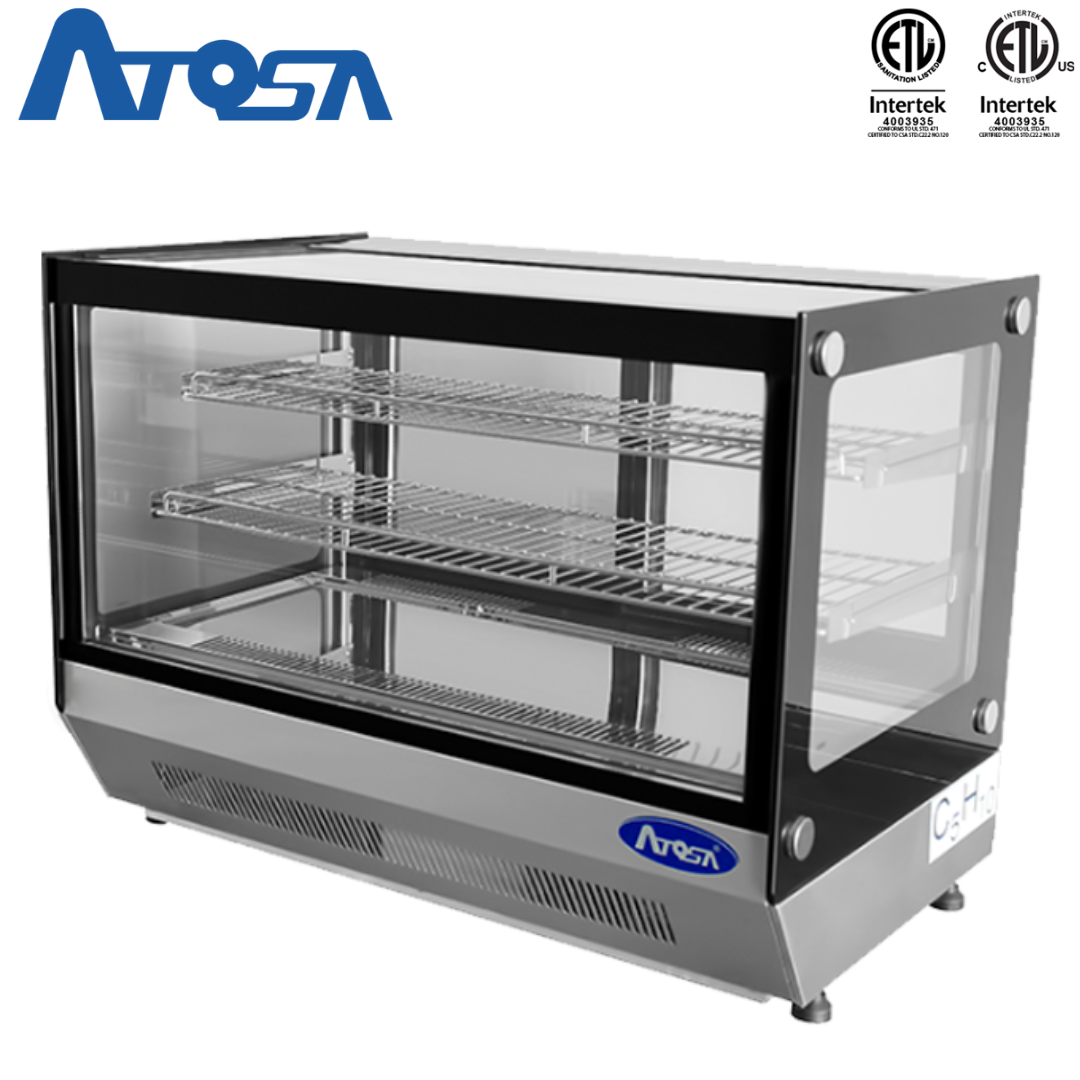 Vitrina Refrigerada Cuadrada de Dulce para Encimera 5.6p3 90x56x66cm Atosa CRDS-56 Atosa