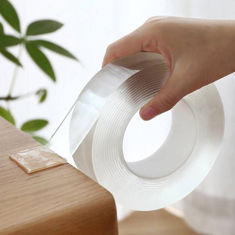 Cinta Adhesiva Doble Contacto, Nano-Adhesiva, Lavable Y Reutilizable. Tamaño 3Cm X 3 Metros TS025 Selecto