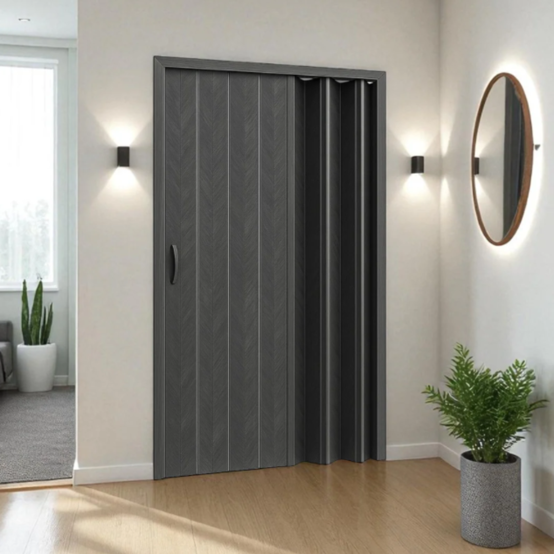 Puerta Plegable de PVC Negro 2 Tamaños Disponibles