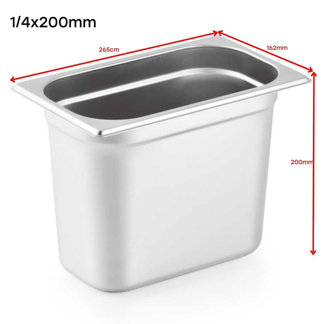 Bandeja GN Pan de Acero Inoxidable 1/4x200mm 265*162*200mm H5422 Selecto