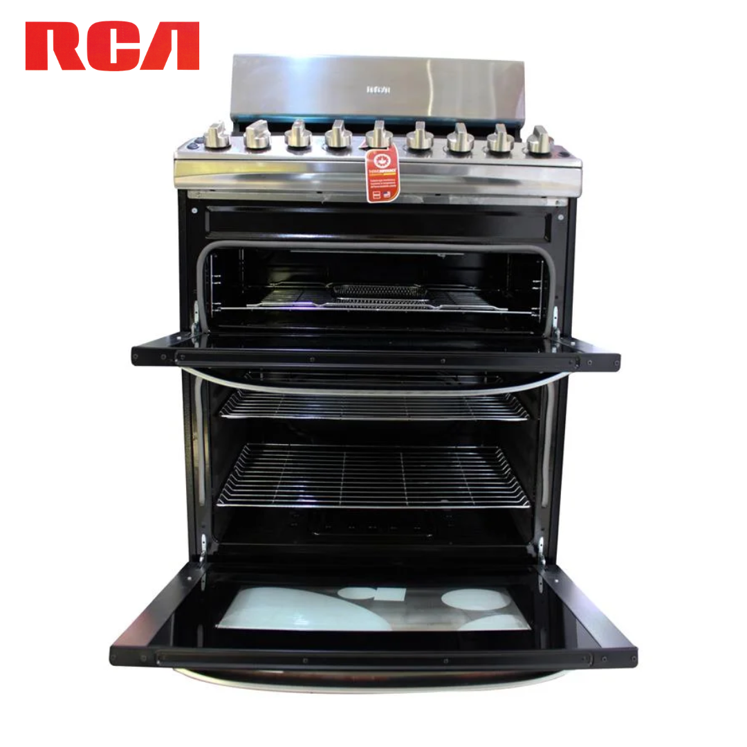 Estufa con Horno a Gas y Freidora de Aire 30" 5 Quemadores Acero Inoxidable RCA RCCR7652