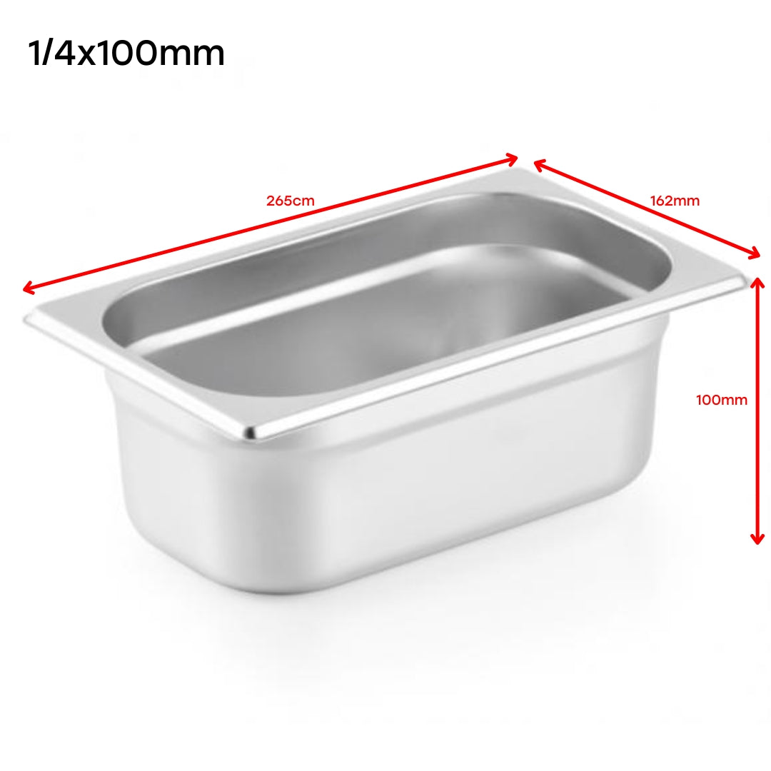 Bandeja GN Pan de Acero Inoxidable 1/4x100mm 265*162*100mm H5420 Selecto