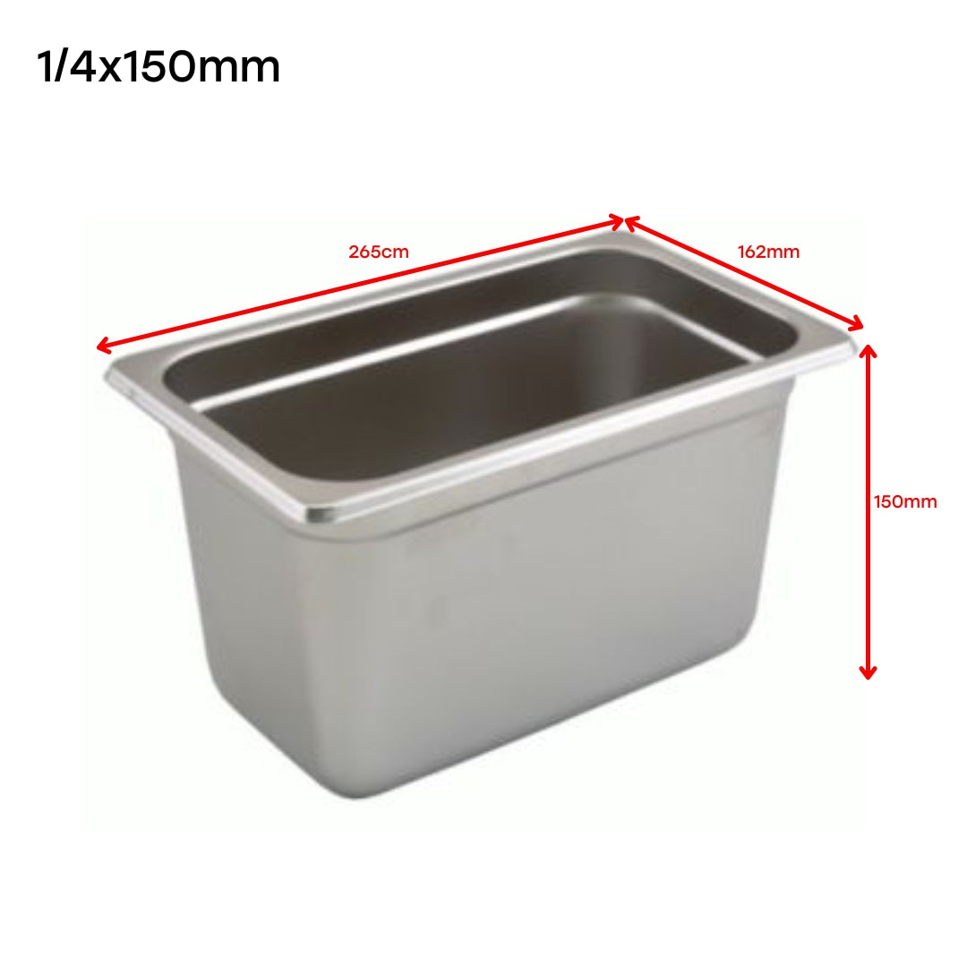 Bandeja GN Pan de Acero Inoxidable 1/4x150mm 265*162*150mm H5421 Selecto