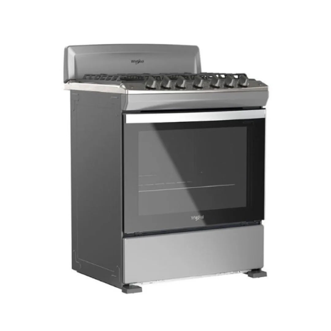 Estufa con Horno a Gas Whirlpool LWFR3000S de 30 Pulgadas con 6 Quemadores, Parrillas de Hierro Fundido y Horno EverClean