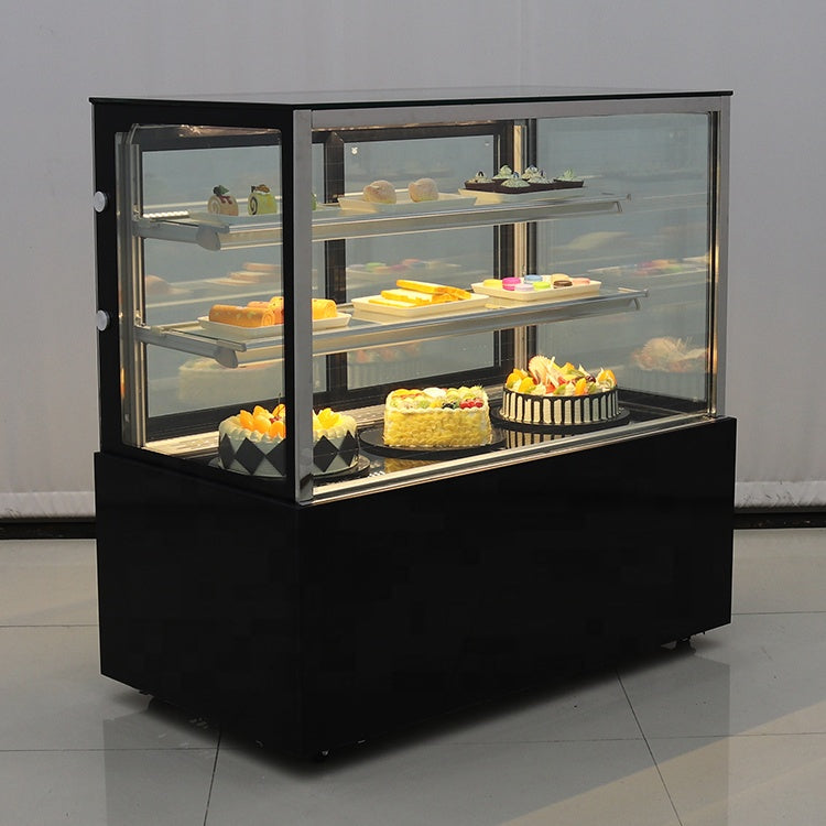Vitrina Refrigeradora Negro para Dulce 120x120x66cm 110V HVB-4R Pasteles. Pastel. Selecto