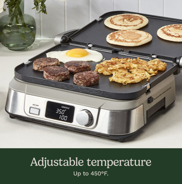 Parrilla Plancha Panini Eléctrica Multifunción 5 en 1 Digital | Cuisinart GR-5BNAS