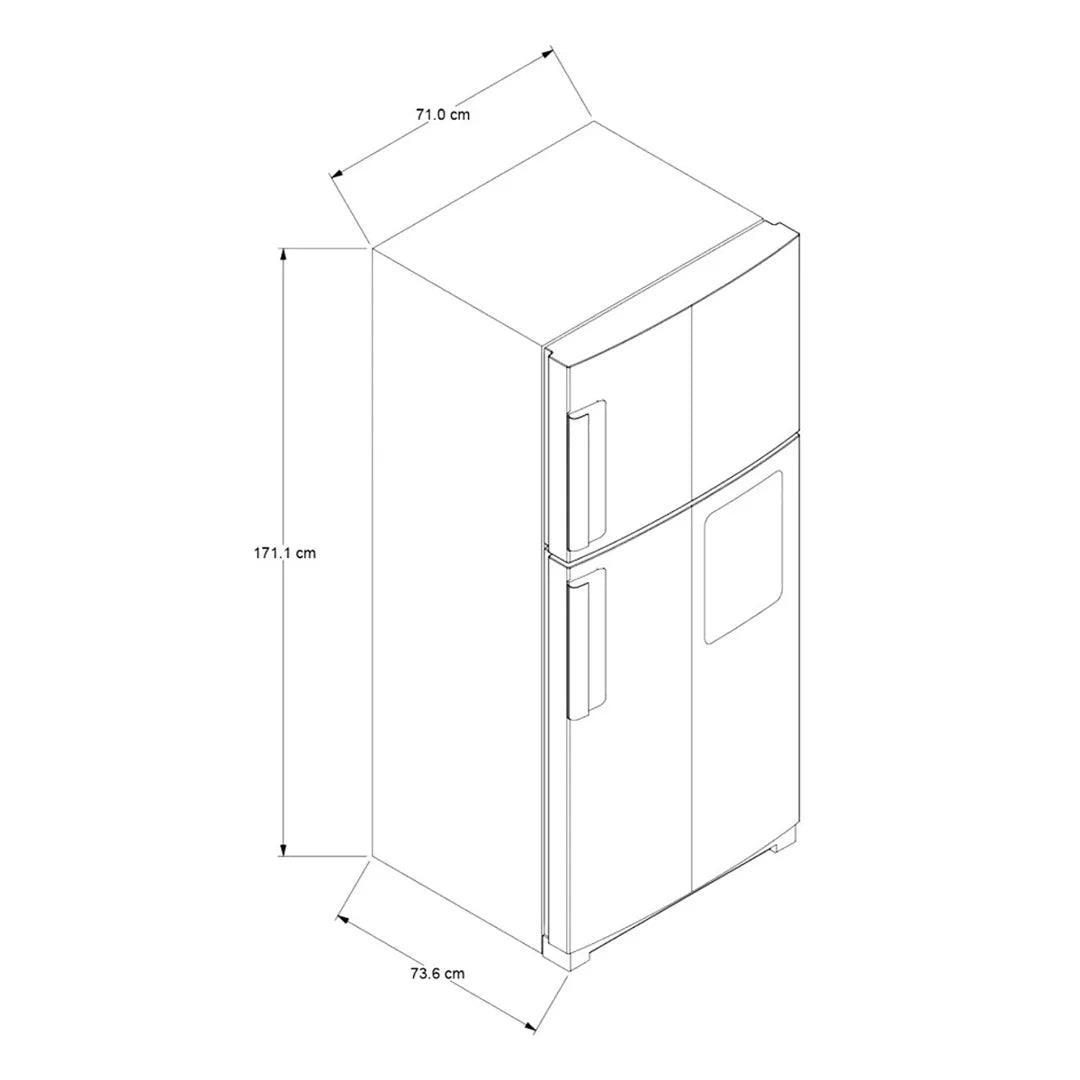 Refrigeradora Whirlpool WRJ43AKTWW 394 Litros 14p3 No Frost Top Mount con Dispensador de Agua y Acero Inoxidable Antifingerprint Nevera.