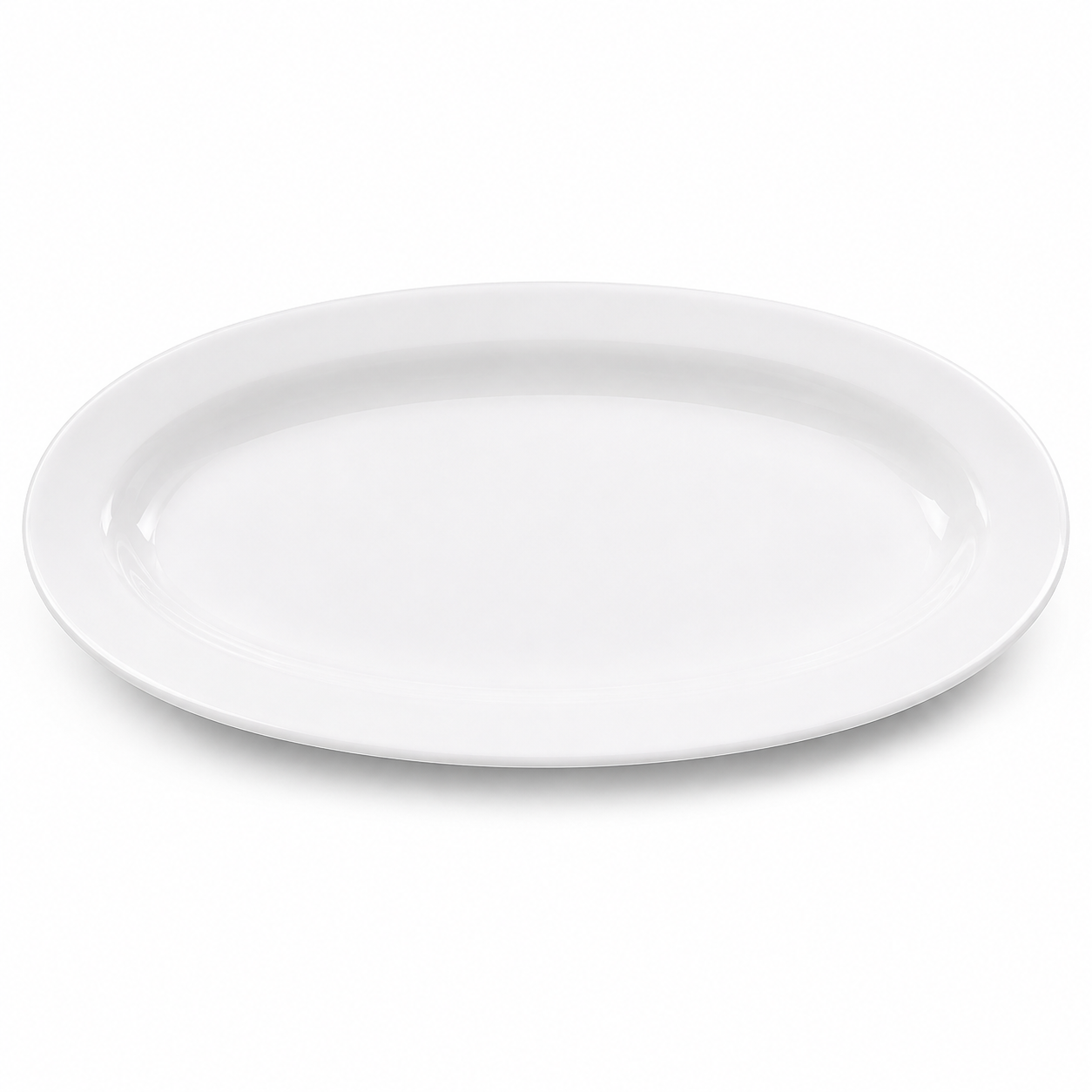 (LLEGANDO 7 DE AGOSTO) Plato Ovalado de Melamina 10" Blanco | Ligero, Resistente y Reutilizable | BG-OP10-WH38