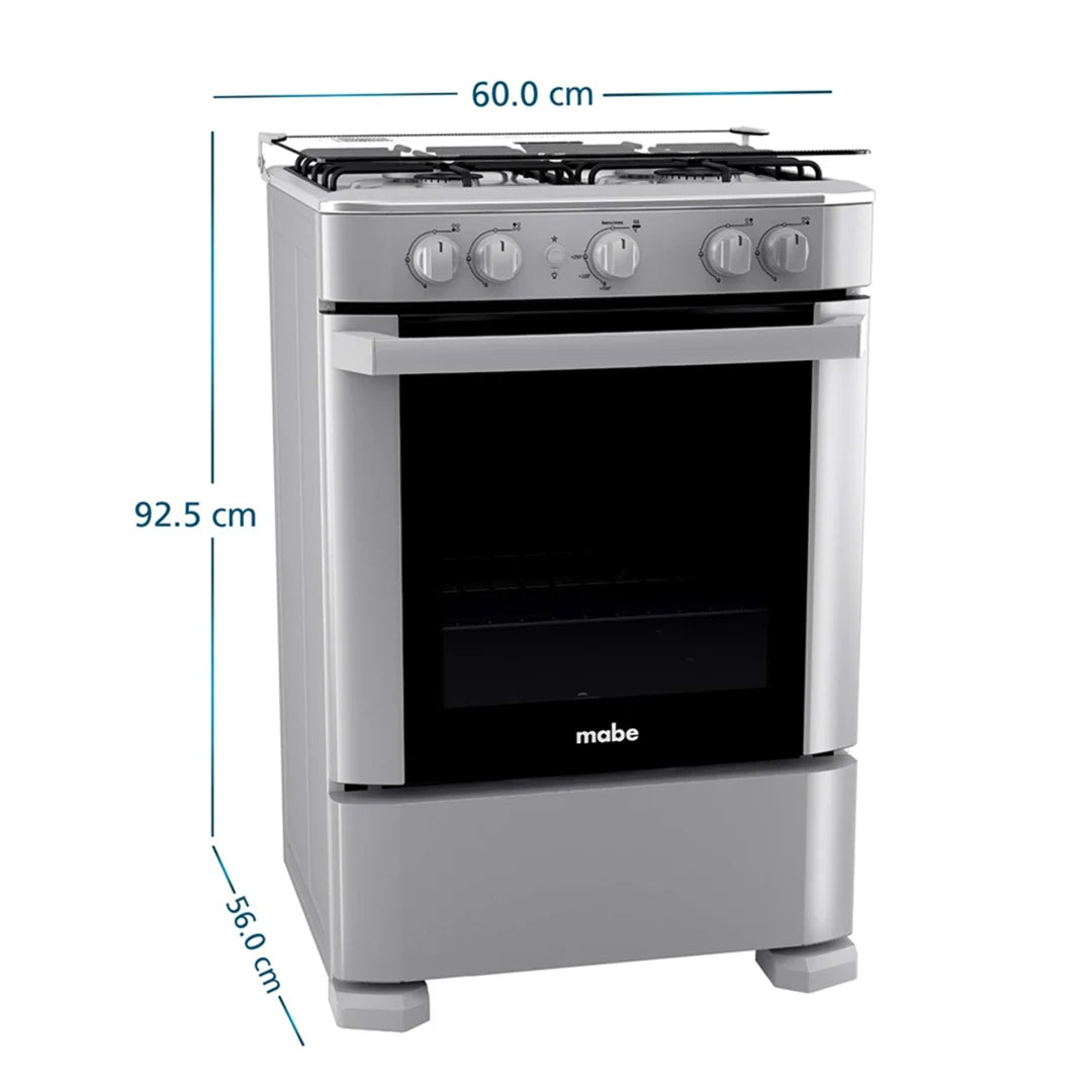 Estufa con Horno 24" 4 Quemadores a Gas Acero Inoxidable Mabe EMA6030SG1