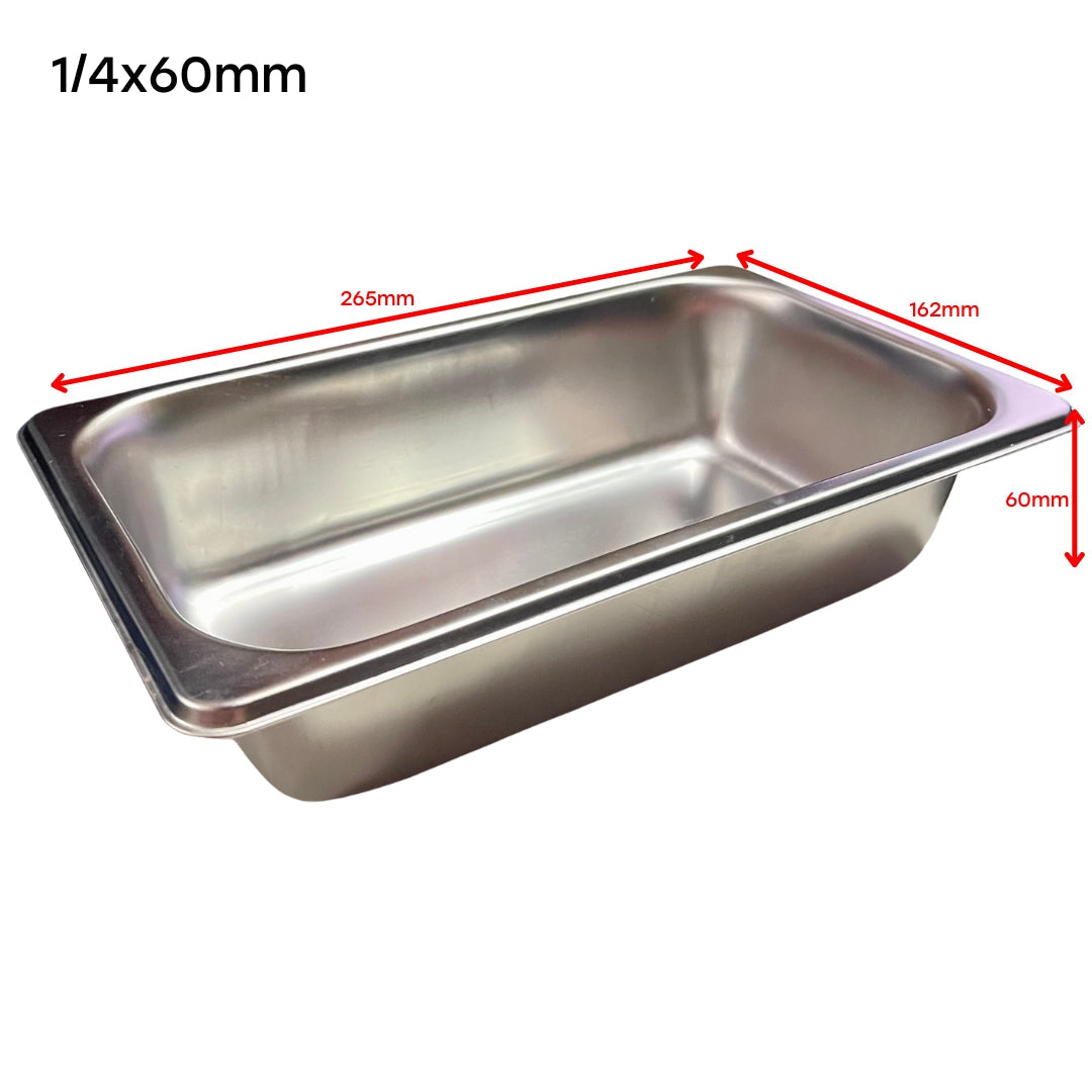 Bandeja GN Pan de Acero Inoxidable 1/4x60mm 265*162*60mm Selecto