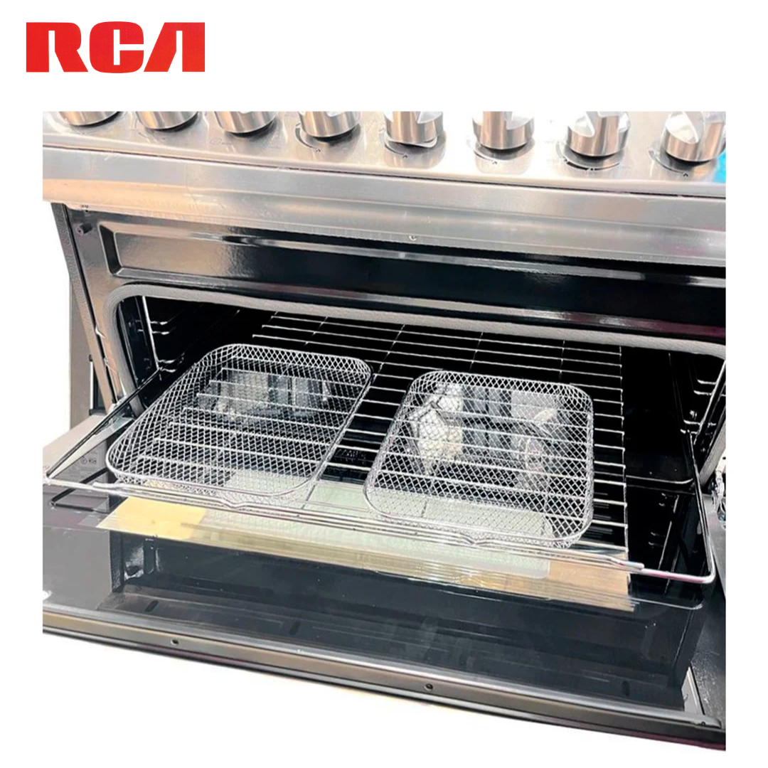 Estufa con Horno a Gas y Freidora de Aire 30" 5 Quemadores Acero Inoxidable RCA RCCR7652 RCA