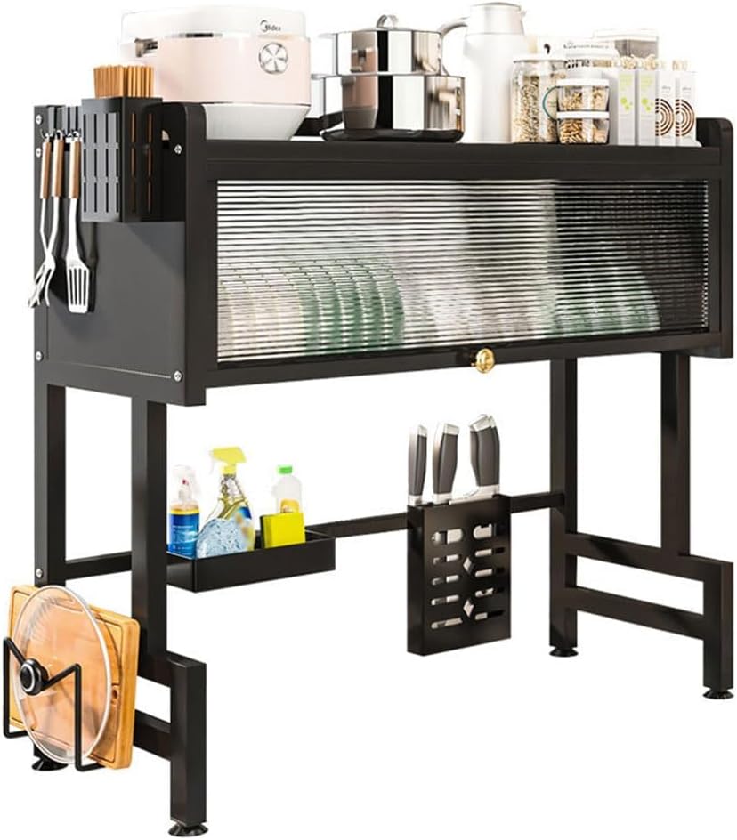 Escurridor de Platos de Metal Negro 78x85x30cm 401960 Selecto