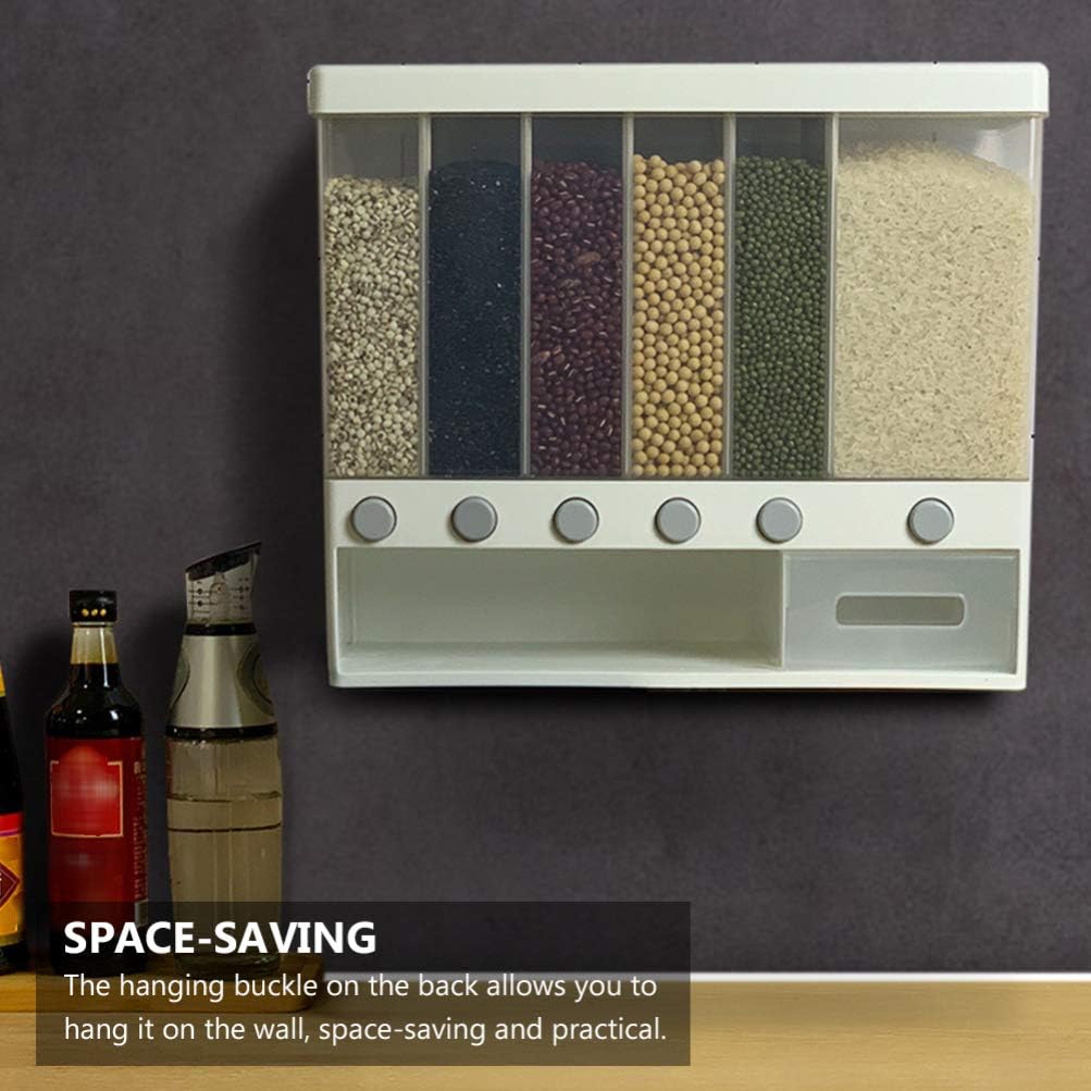 Contenedor con Dispensador para Alimentos de Granos 6 Compartimientos LHC-9651 Selecto