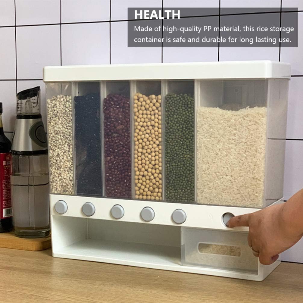 Contenedor con Dispensador para Alimentos de Granos 6 Compartimientos LHC-9651 Selecto