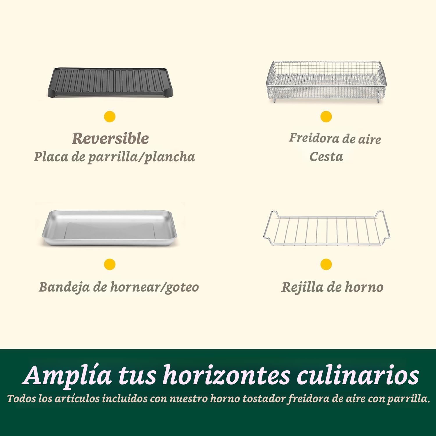 Horno Tostador con Freidora de Aire 8 en 1 1800W 70L Cuisinart TOA-70NAS CUISINART