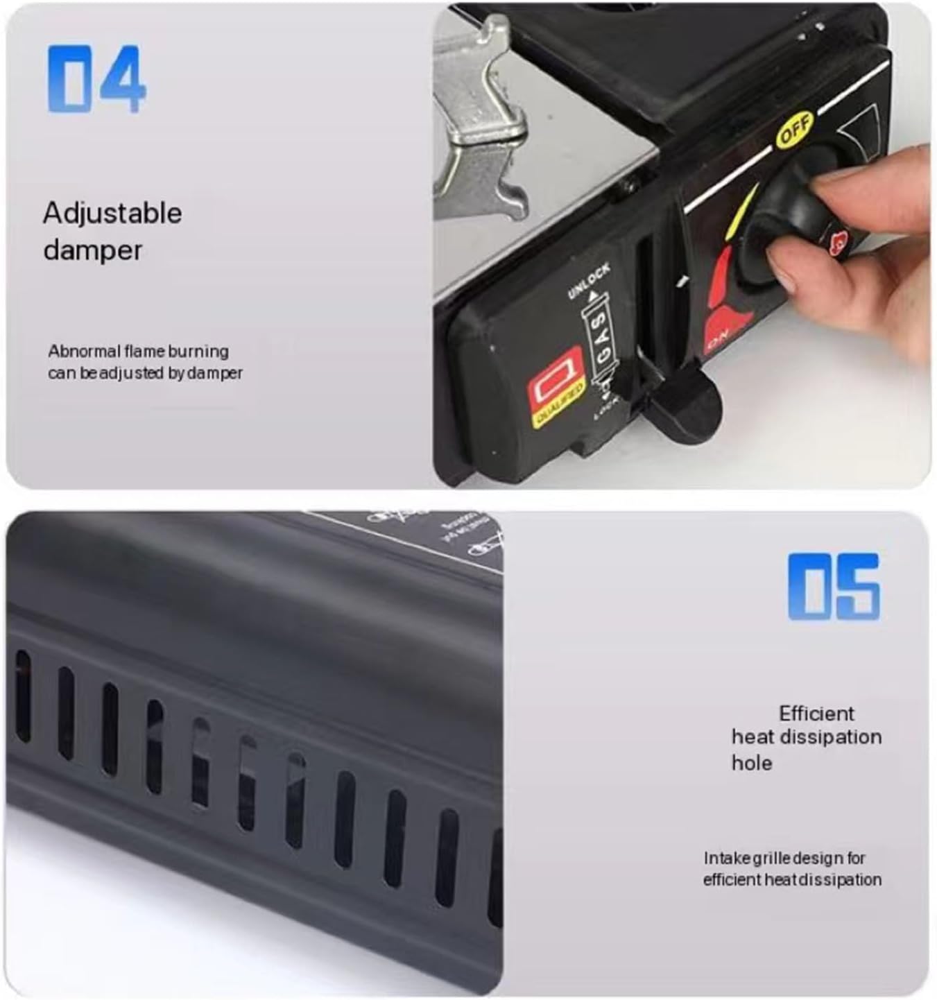 Estufa Portátil de Gas Butano 2 Quemadores ALP-020 Selecto