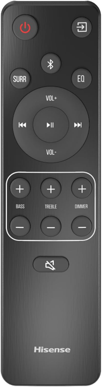 Barra de Sonido Hisense HS5100 5.1 Canales con Subwoofer Inalámbrico, Altavoces Traseros y 540W | Dolby Audio & DTS Virtual:X