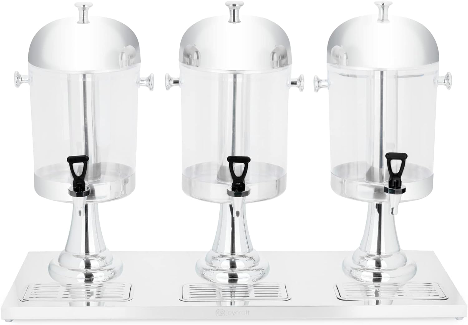 Dispensador de Jugos Triple Hotelero de Acero Inoxidable 8+8+8L JD-83 Chicha. Chichera. Selecto