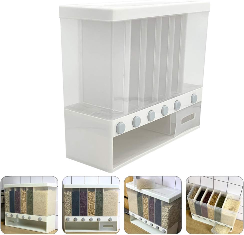 Contenedor con Dispensador para Alimentos de Granos 6 Compartimientos LHC-9651 Selecto