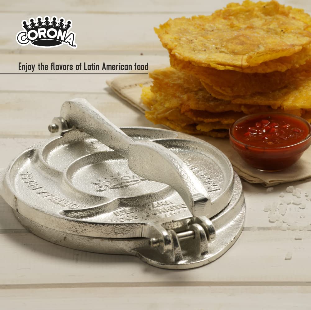 Tortillera Estañada de Hierro Fundido de 8" Corona L15115 Prensa para tortilla. Tacos.