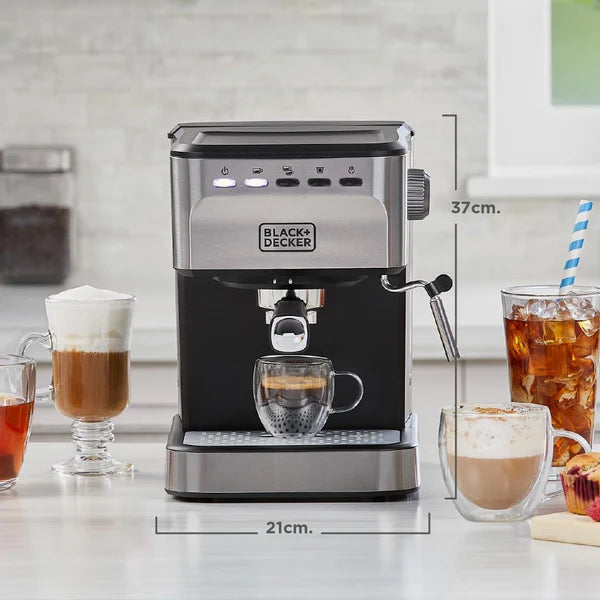 Cafetera Espresso y Capsula Nespresso 1.5L 20 Bares Black and Decker EM0312-0SDLA BLACK + DECKER