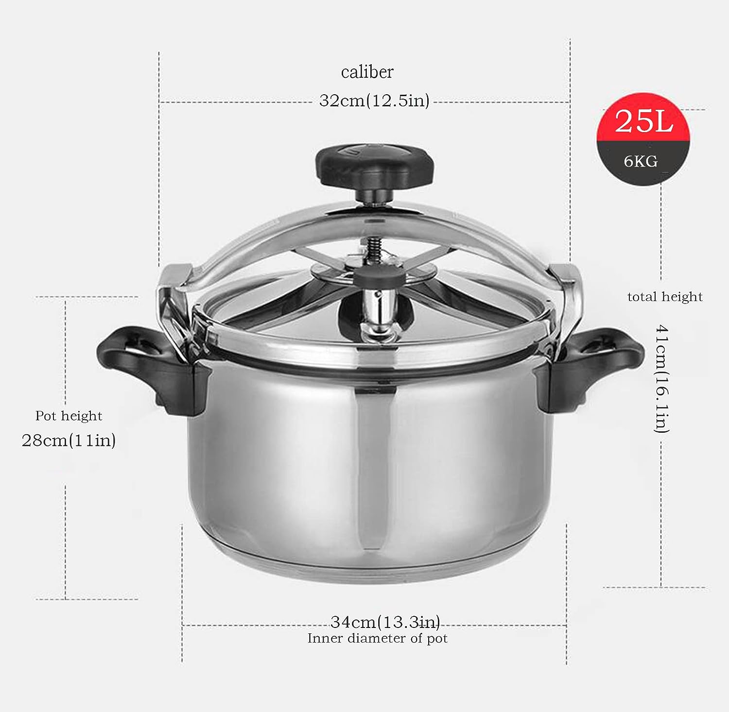 Olla de Presión de Acero Inoxidable 25 Litros para Uso Comercial JY-25L Selecto