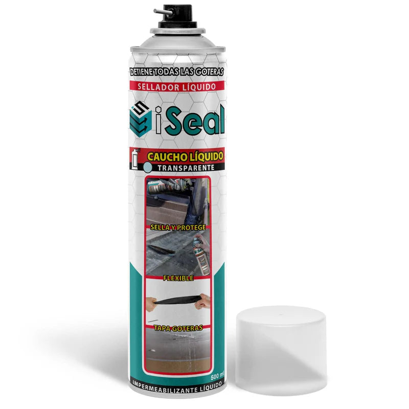 Iseal Transparente Sellador Flexible En Spray 500Ml. Permanece Flexible En El Tiempo. H-076C