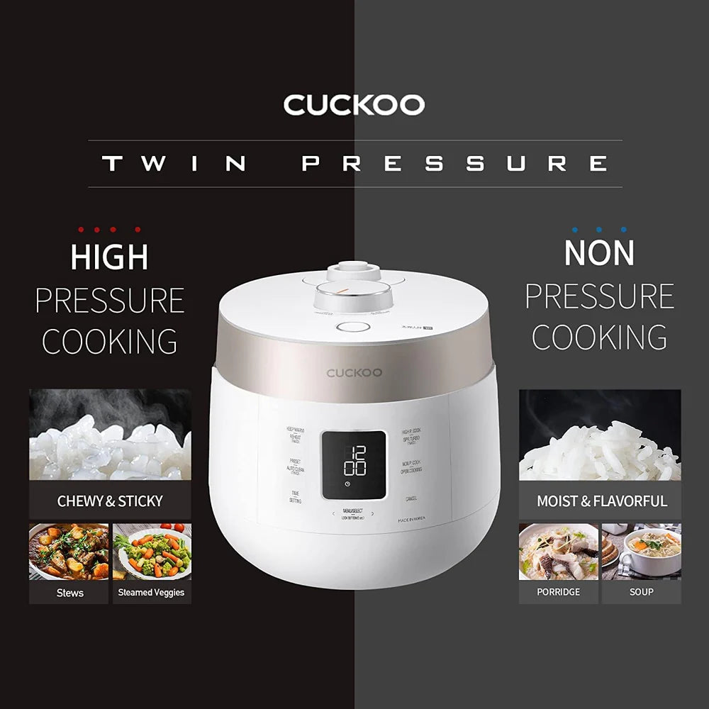 Olla Arrocera Cuckoo CRP-ST1009FW Twin Pressure 10 Tazas | Rice Cooker Coreana Premium Multifuncional