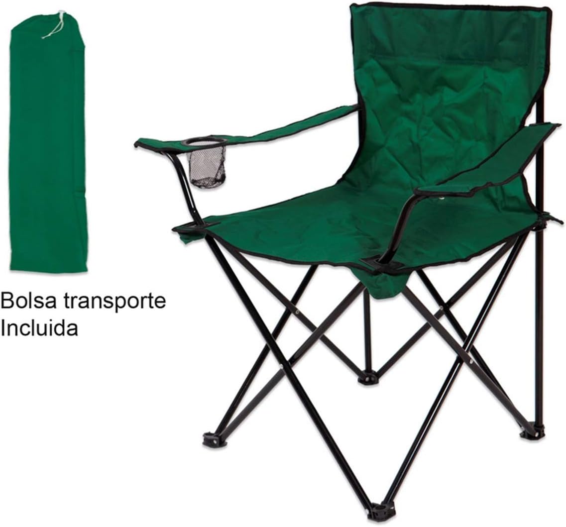 Silla Plegable Playero con Porta Vasos Verde TV-CH07GR Selecto