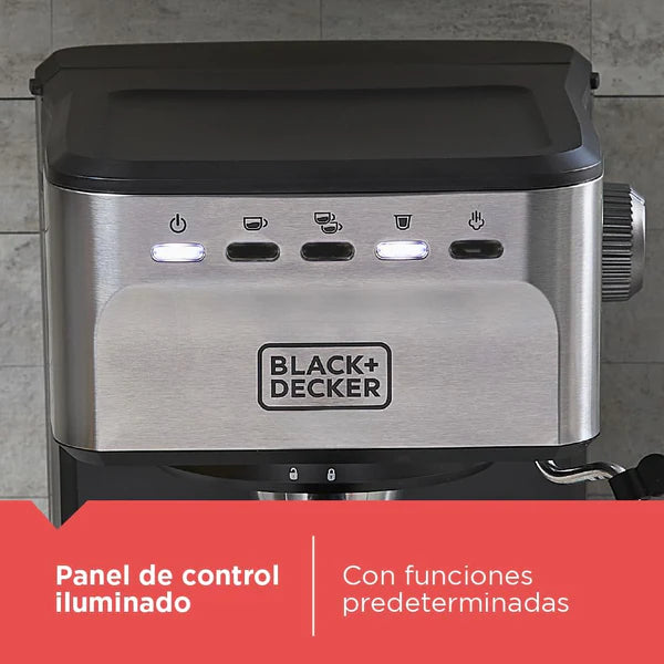 Cafetera Espresso y Capsula Nespresso 1.5L 20 Bares Black and Decker EM0312-0SDLA BLACK + DECKER
