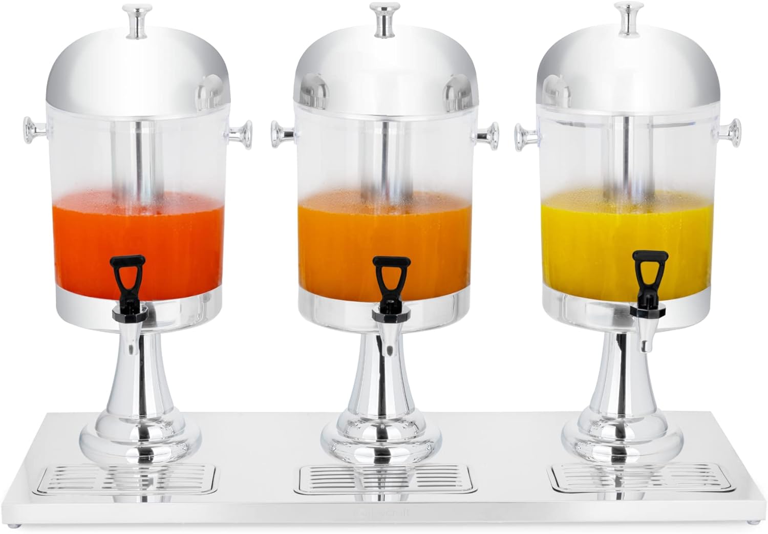 Dispensador de Jugos Triple Hotelero de Acero Inoxidable 8+8+8L JD-83 Chicha. Chichera. Selecto
