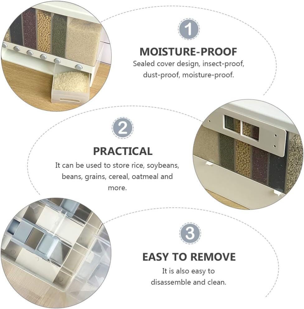 Contenedor con Dispensador para Alimentos de Granos 6 Compartimientos LCH-9651