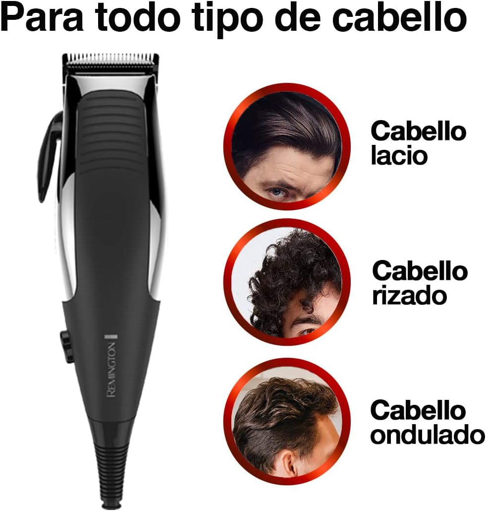 Cortadora de Cabello Remington HC1095A-WMF | Kit Profesional de 19 Piezas con Cuchillas de Acero Quirúrgico