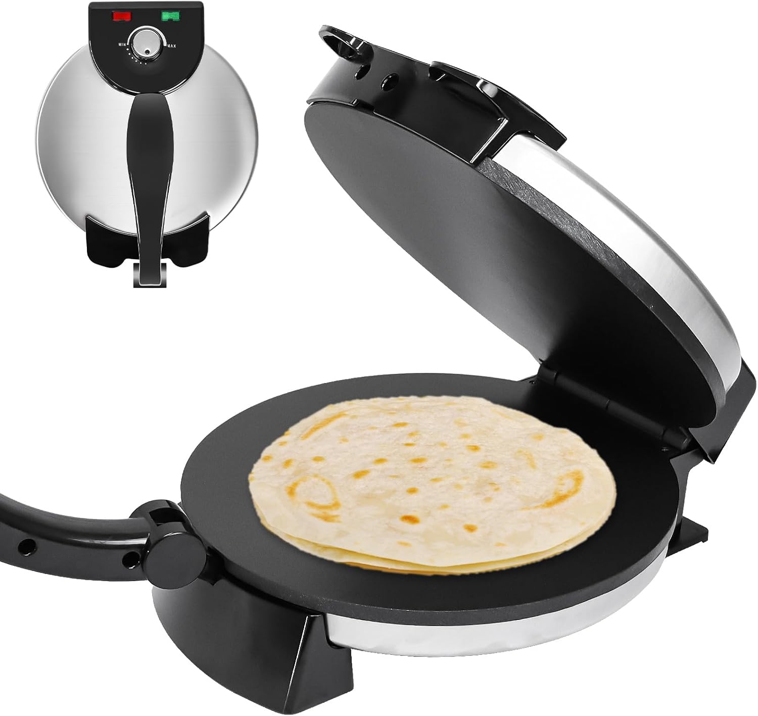 Tortillera de 10" Eléctrica 1100W MX-5005SA Prensa para tortilla. Tacos.
