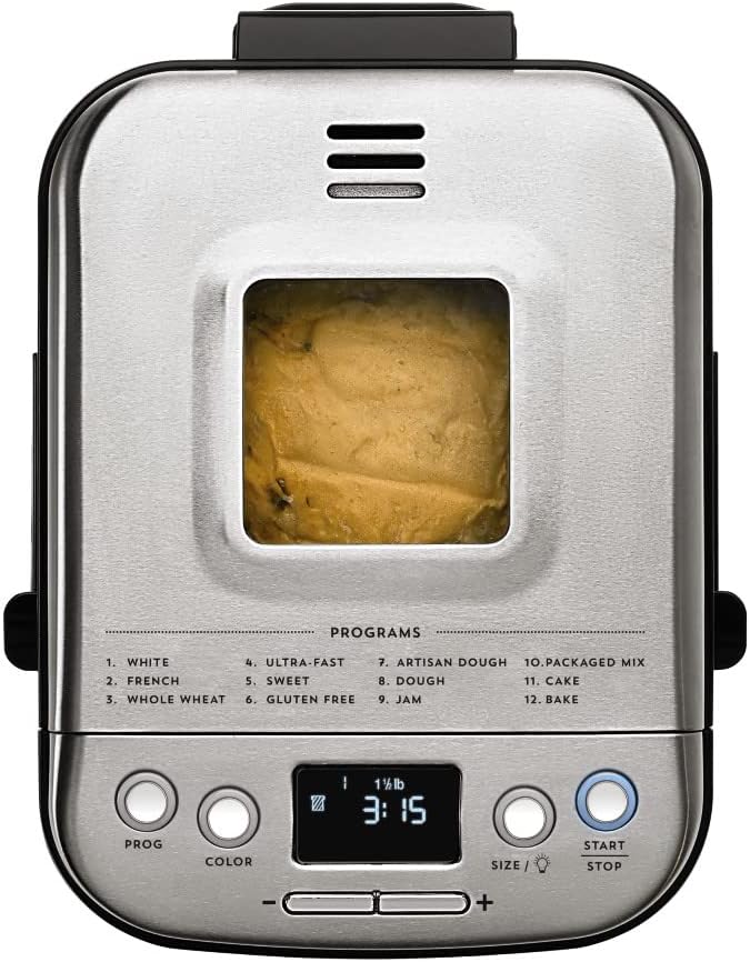 Máquina para Hacer Pan Compacta y Automática hasta 2Lb Cuisinart CBK-110P1 CUISINART