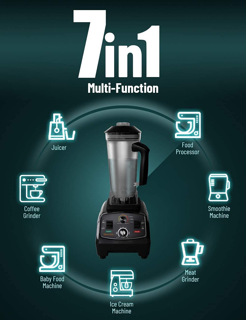 Licuadora Comercial Eléctrica de 2.0L ROHS-110V