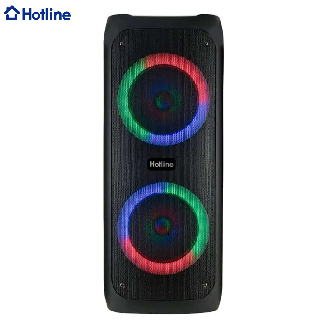 Bocina con Bluetooth y Micrófono con Control Remoto 2x10" 80W Hotline HLBS1080