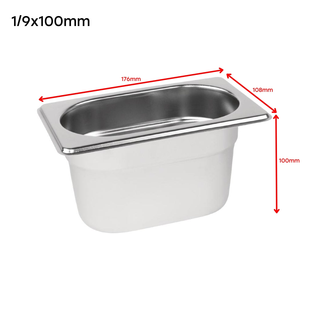Bandeja GN Pan de Acero Inoxidable 1/9x100mm 176*108*100mm H5428 Selecto