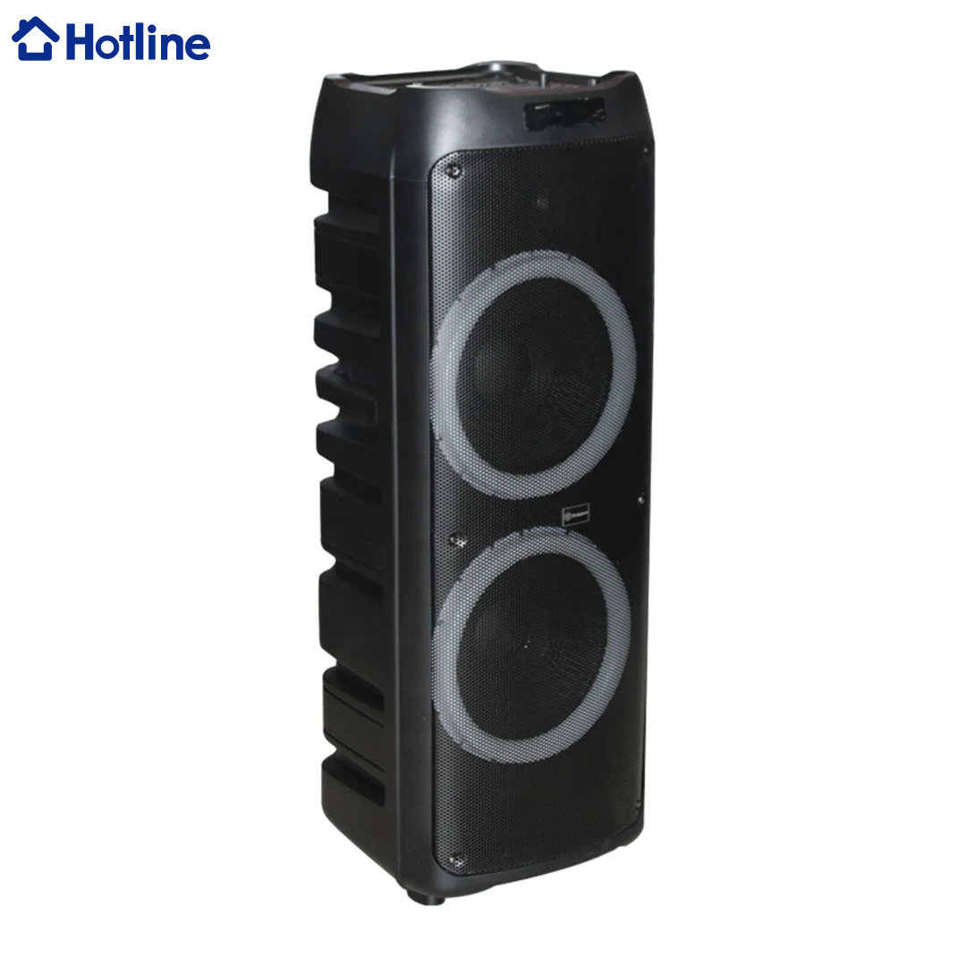Bocina con Bluetooth y Micrófono con Control Remoto 2x12" 120W Hotline HLBS12120