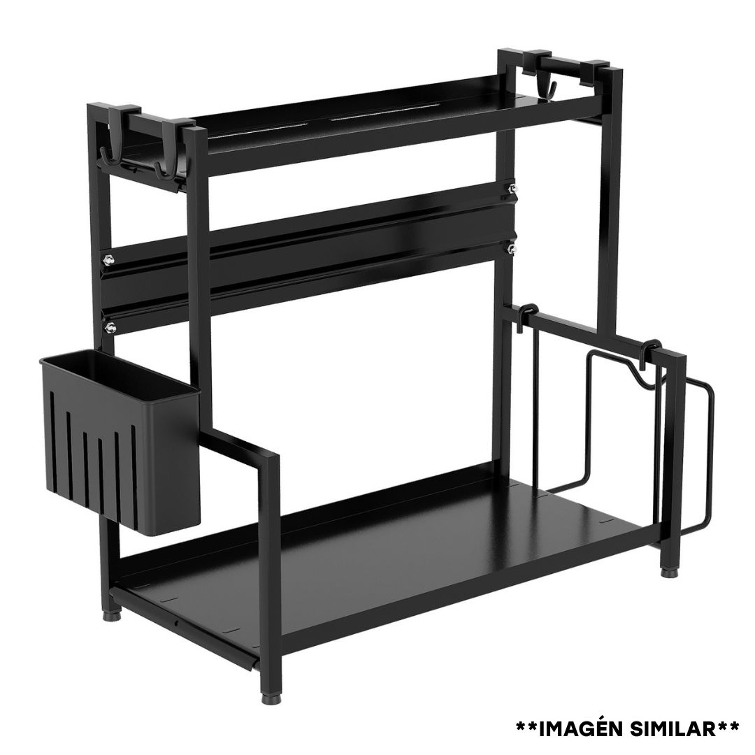 Organizador Multifuncional de Metal Negro para Cocina 88283
