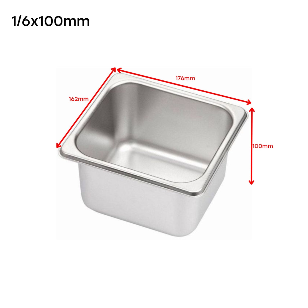 Bandeja GN Pan de Acero Inoxidable 1/6x100mm 176*162*100mm H5424 Selecto