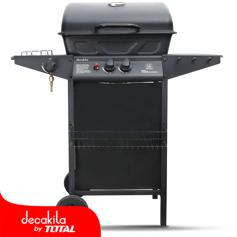 Barbacoa A Gas 8KW 2 Quemadores + Hornilla Lateral Decakila KMGS005B DECAKILA