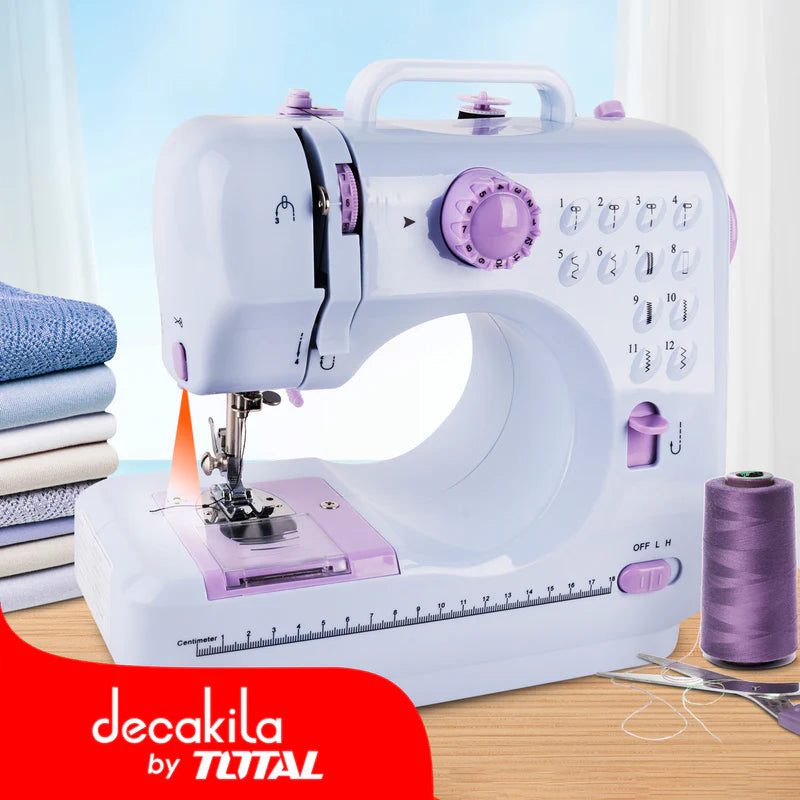 Maquina De Coser 12 Patrones Puntadas Integradas. Usa 4 Baterias AA. Decakila KUTT031W DECAKILA