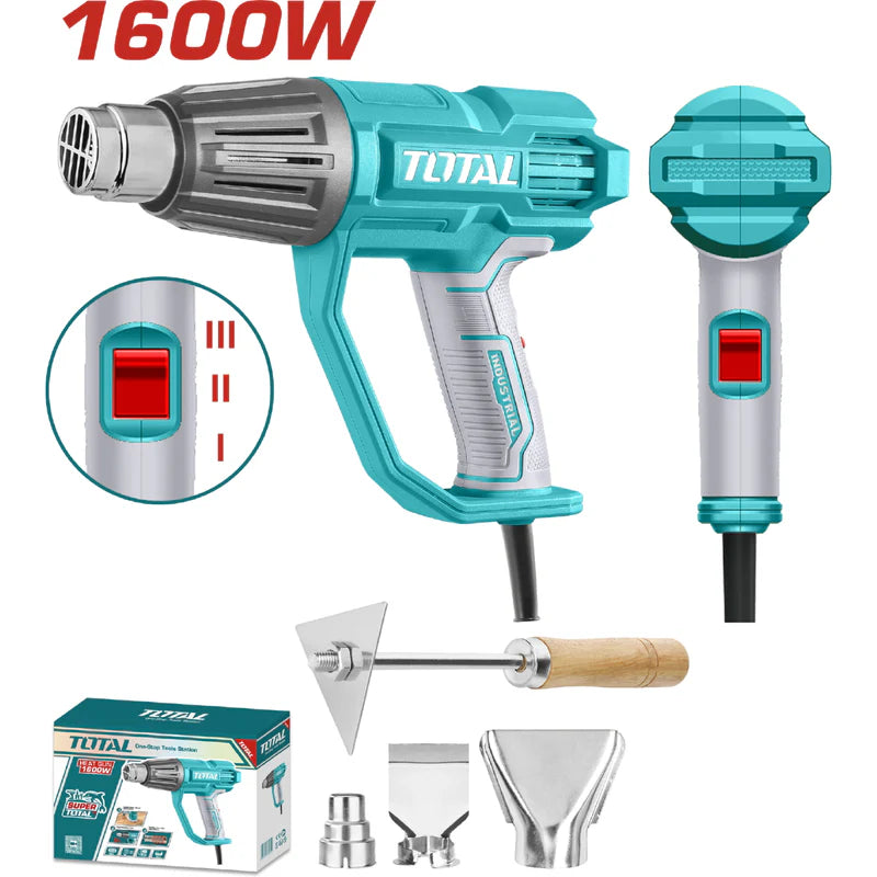 Pistola De Calor 1600W 50º 450º 550ºC Incluye Accesorios. Blower Aire Caliente. Super Total UTB16078 TOTAL