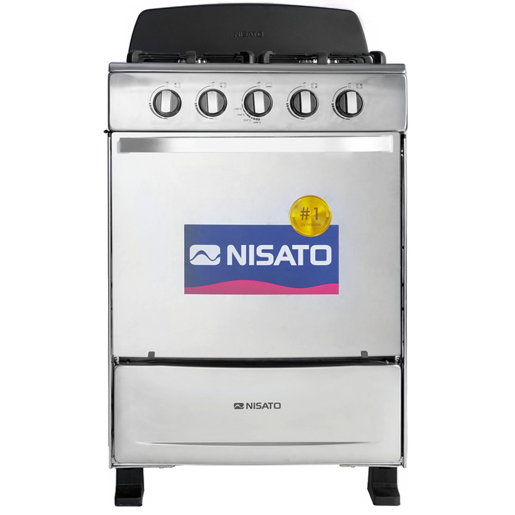 Estufa con Horno 24" 4 Quemadores Nisato NE-2464RMS