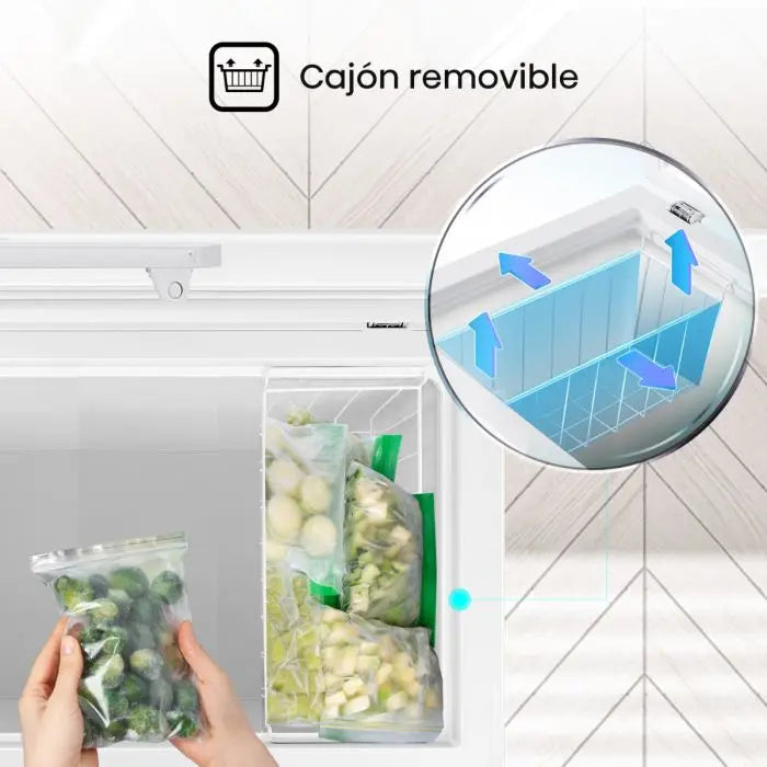 Congelador Horizontal 7.0p3 My Fresh Choice Blanco Hisense FC70D6BWXE Freezer. HISENSE