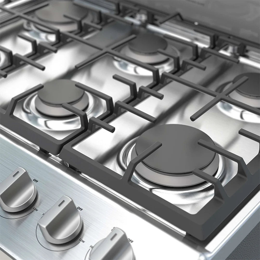 Estufa con Horno a Gas Whirlpool LWFR3400D de 30 Pulgadas con 6 Quemadores, Parrillas de Hierro Fundido y Horno EverClean